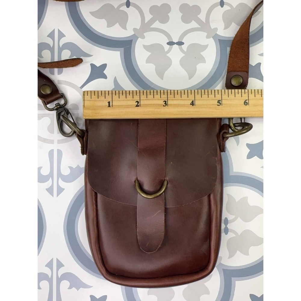 Saddleback Leather Love 41 Crossbody Bag Mahogany Brown Adjustable RARE - Picture 9 of 9
